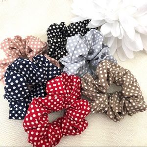 Scrunchies - Set of 6! POLKA DOT